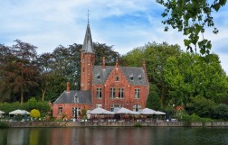 Minnewater lake and park in Bruges